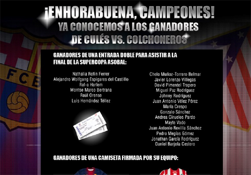 Enhorabuena a los ganadores de la campa�a 