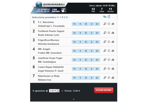 A punto el Quinihandball, la quiniela del balonmano ASOBAL
