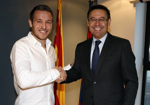 V�ctor Tom�s lucir� el brazalete de capit�n azulgrana hasta 2020