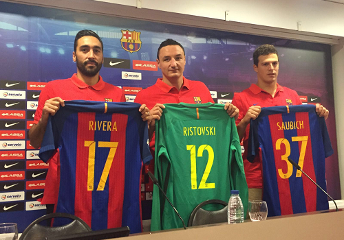 Valero Rivera, Ristovski y Saubich ya lucen sus nuevos dorsales azulgranas