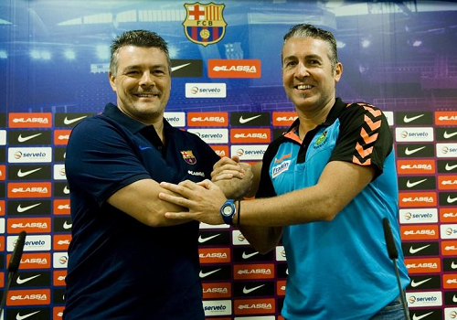 Encuentro de Xavi Pascual y Carlos Viver en la previa del derbi catal�n