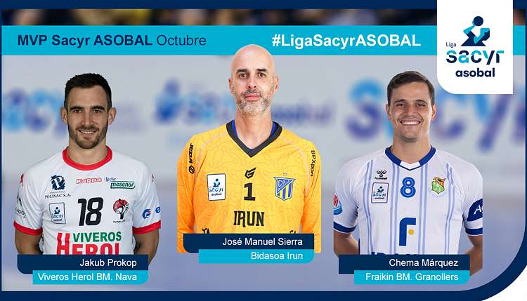 Presentadas las tres candidaturas a MVP Sacyr ASOBAL de octubre